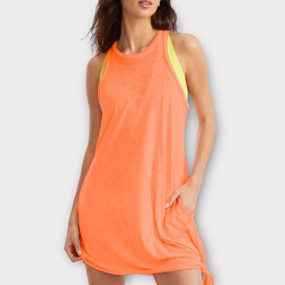 BECCA Beach Date Swim Coverup Dress in Neon Orange Wimen’s Size XS/S - Picture 1 of 6